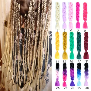 Pageup 24 дюйма 105 Цветной длинные заплетённые волосы косы эффектом деграде (переход от темного к волосы в косичках, синий, розовый, серый, в африканском стиле; Синтетические пряди для наращивания волос