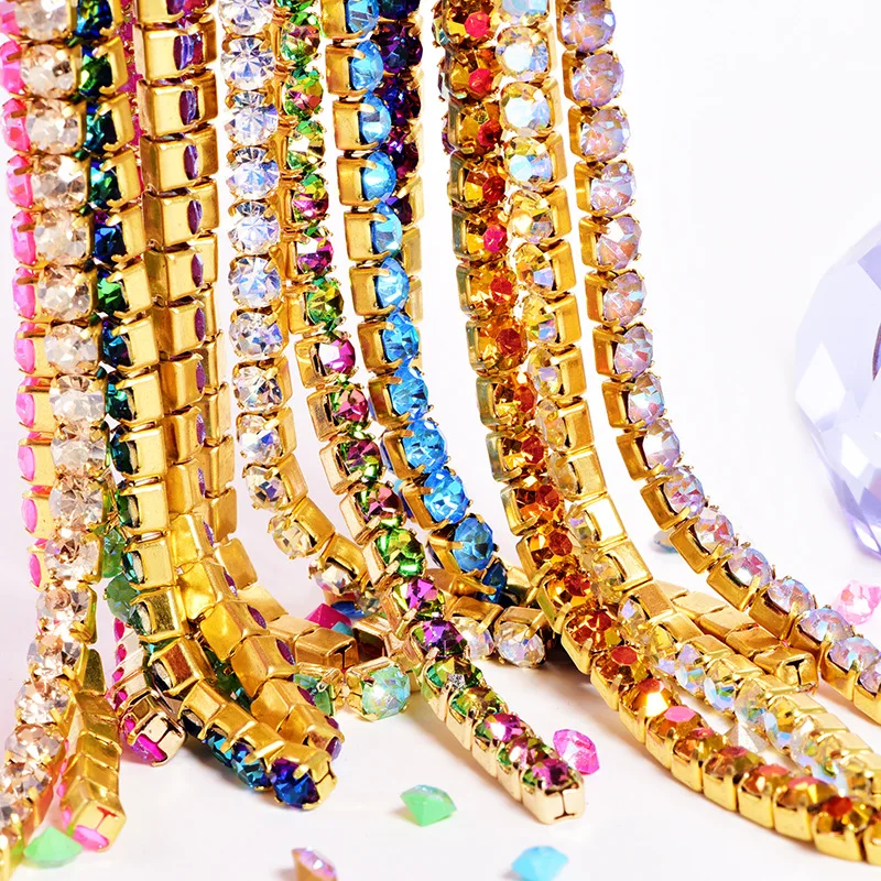 1 ярд стразы цепь чашки для сварки с близкого расстояния коготь Золотой Коготь