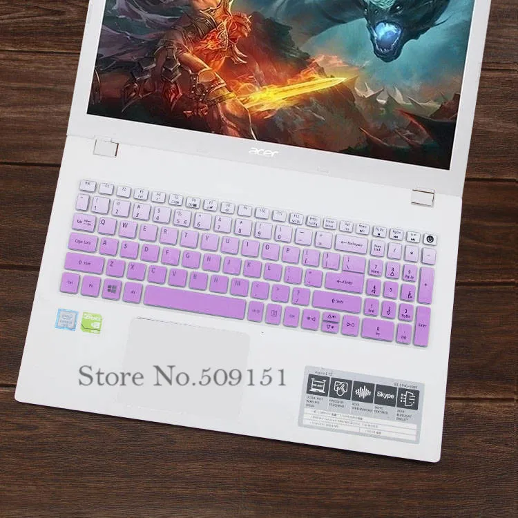 15 дюймов клавиатуры силиконовая клавиатура защитная крышка для acer Aspire e15 e 15 E5-573g 532 522 V3-574 F5-572 TMP257 E5-573 E5 573 г - Цвет: Gradualpurple