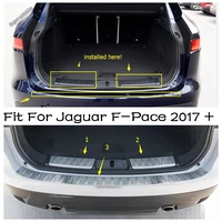 lapetus rear bumper protector door sill scuff plate cover trim 3 pcs fit for jaguar f pace 2017 2020 stainless steel interior