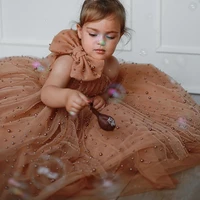 hot toddler junior girls one shoulder princess wedding flower girl dresses new year dress for christmas