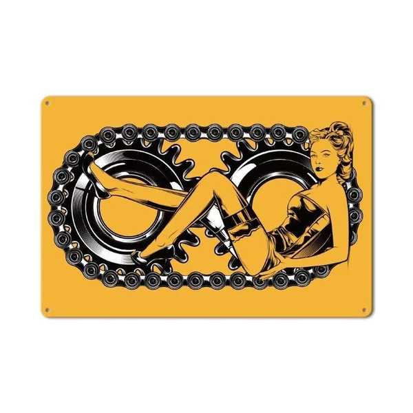 

Metal Tin Sign Sexy Lady Motorcycle Decor Bar Pub Home Vintage Retro