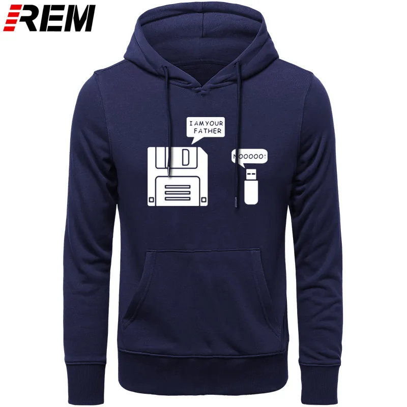 REM USB дискета я ваш отец мужские хлопковые с длинным рукавом юмором диск повседневные Camisetas Hombre мужские кофты с капюшоном, толстовки - Цвет: NAVY WHITE