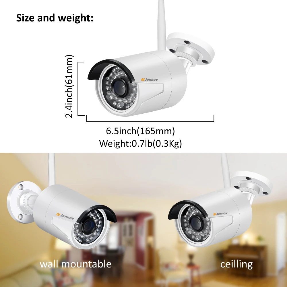 Jennov 4CH 1080P Wifi комплект видеонаблюдения камера 2MP система безопасности 12 дюймов ЖК