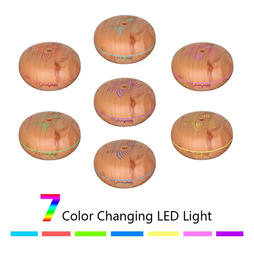 Увлажнитель-Ароматизатор воздуха ультразвуковой деревянный с пультом ДУ 550 мл |