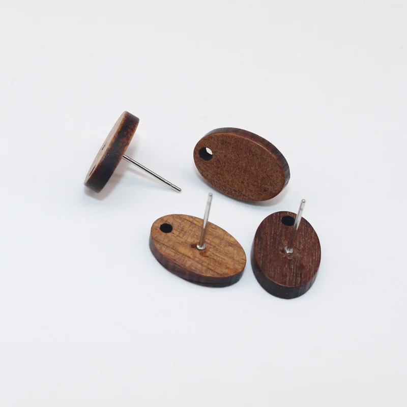 10 шт. деревянная серьга натуральный разъем квадратный овальный Круглый сделай