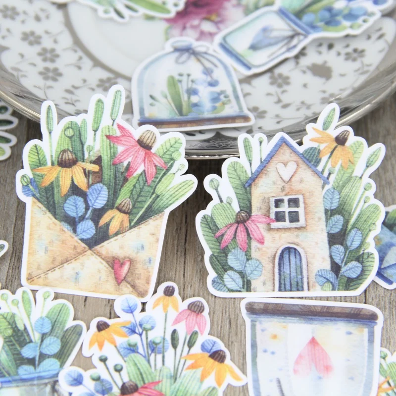 22 шт. акварельные Цветочная ваза для растений наклейки скрапбукинга детские