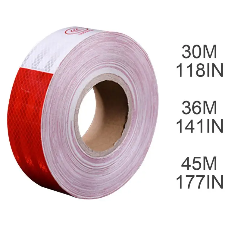 

2021 New Reflective Car Safety Warning Stickers Waterproof Red and White Adhesive Tape