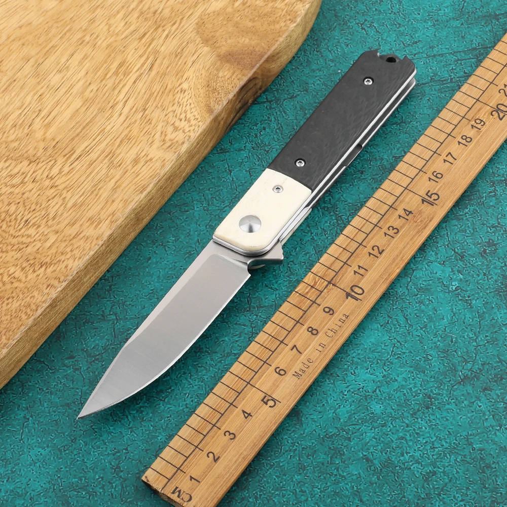 Must kill N690 blade folding pocket carbon fiber handle EDC survival tool ceramic camping hunting knife