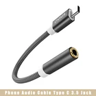 Аудиокабель для телефона с разъемом типа C 3,5, кабель для наушников, адаптер для наушников 3,5 мм, конвертер, Aux шнур, разъем для Huawei, Xiaomi