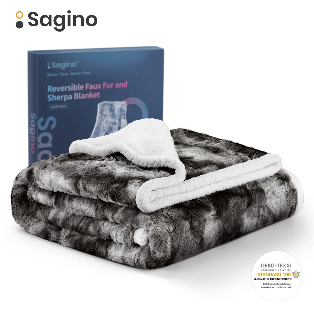 

Sagino Soft Coral Fleece Blanket Warm Bedspread Fuzzy Faux Fur Throw Blanket Solid Sofa Throw Cover Thin Flannel Blankets