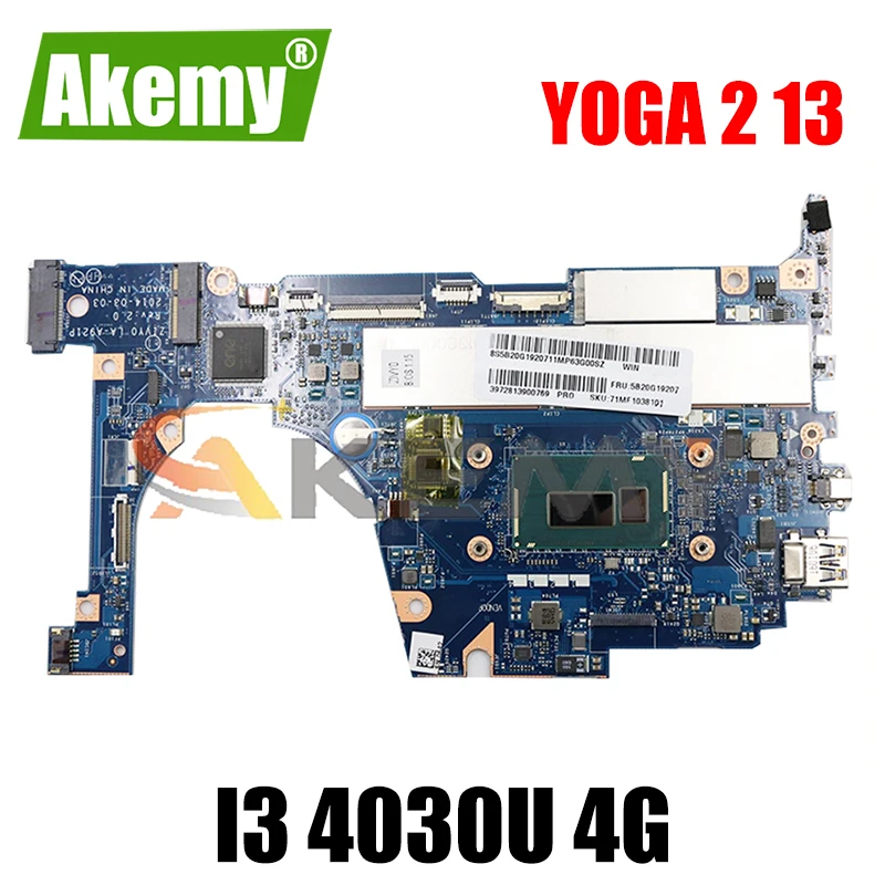 

Akemy прозрачная защита для экрана для Lenovo YOGA 2 13 ZIVY0 LA-A921P Материнская плата ноутбука процессор I3 4030U 4 gb Оперативная память 100% тесты работы FRU ...