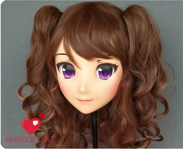 

(DM144) Женская милая девочка резиновая полуголовая маска кигуруми с BJD глазами Косплей японское аниме ролевая маска Лолиты Трансвестит кукла