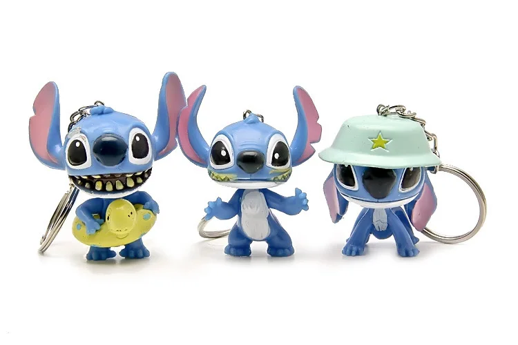 

10pcs/set 5.5cm Cartoon Lilo & Stitch Keychains Cute Mini Pendants PVC Action Figure Toys Decoraton Doll For Kids Gift