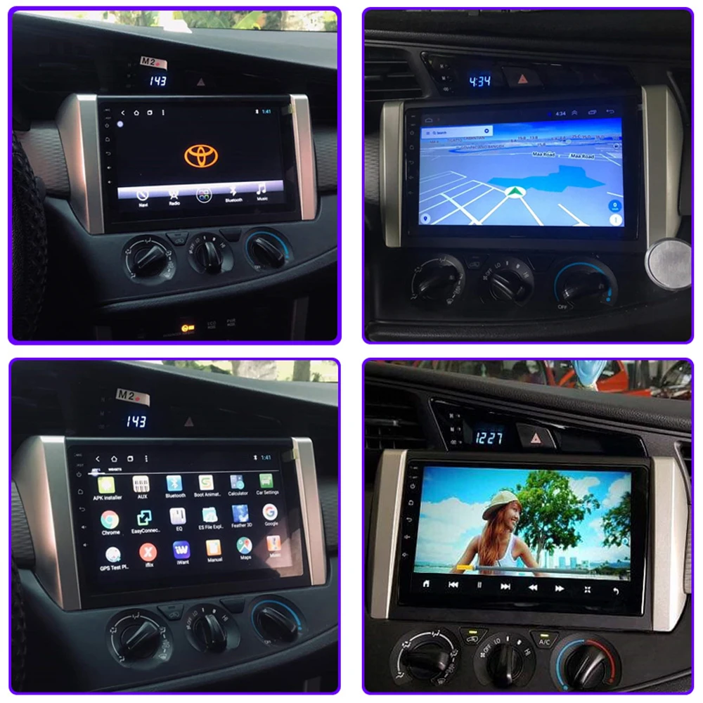 For Toyota INNOVA 2015 2016 2017 2018 Car Multimedia Player Head Unit FM BT WIFI Android 8.1 9" Touch Screen | Автомобили и