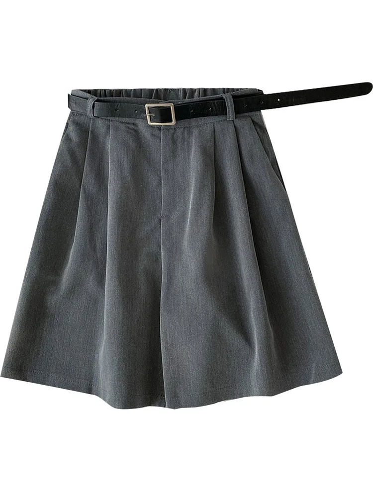 

Wide Leg Suit Shorts Women Women's Summer 2021 Newfashion High Waist Shorts With Belt Short Feminino