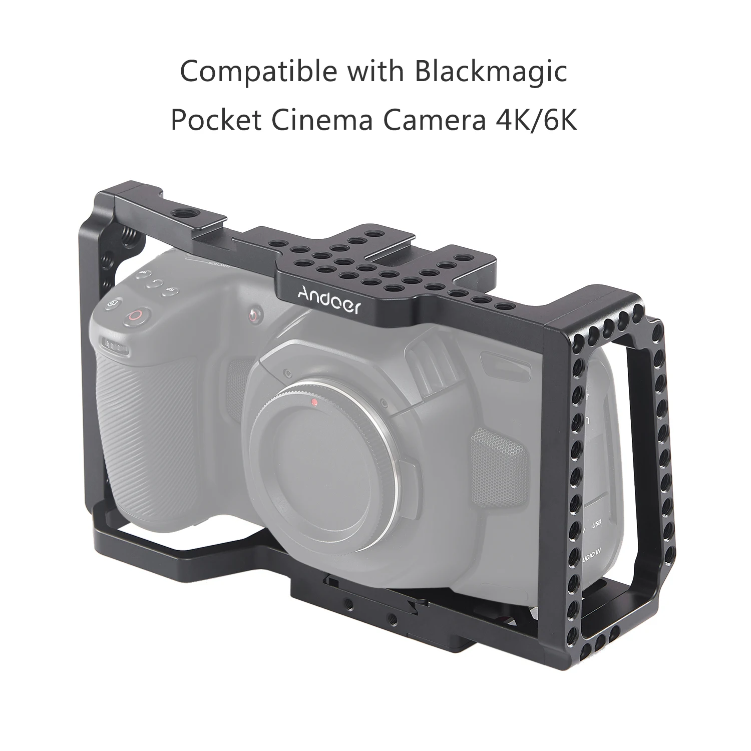 Камера Andoer Cage видеостабилизатор для Blackmagic Pocket Cinema Vlog Cameras 4K/6K BMPCC 4K 6KTop ручка