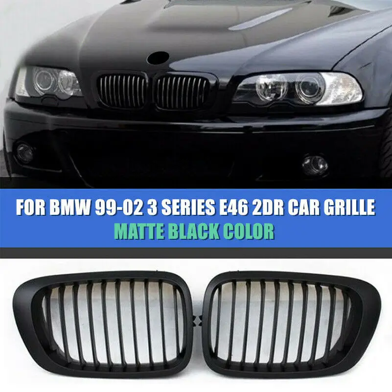 Matte Black Kidney Front Grilles For BMW E46 325Ci 330Ci 2 Door Coupe 1999-2002 | Автомобили и мотоциклы