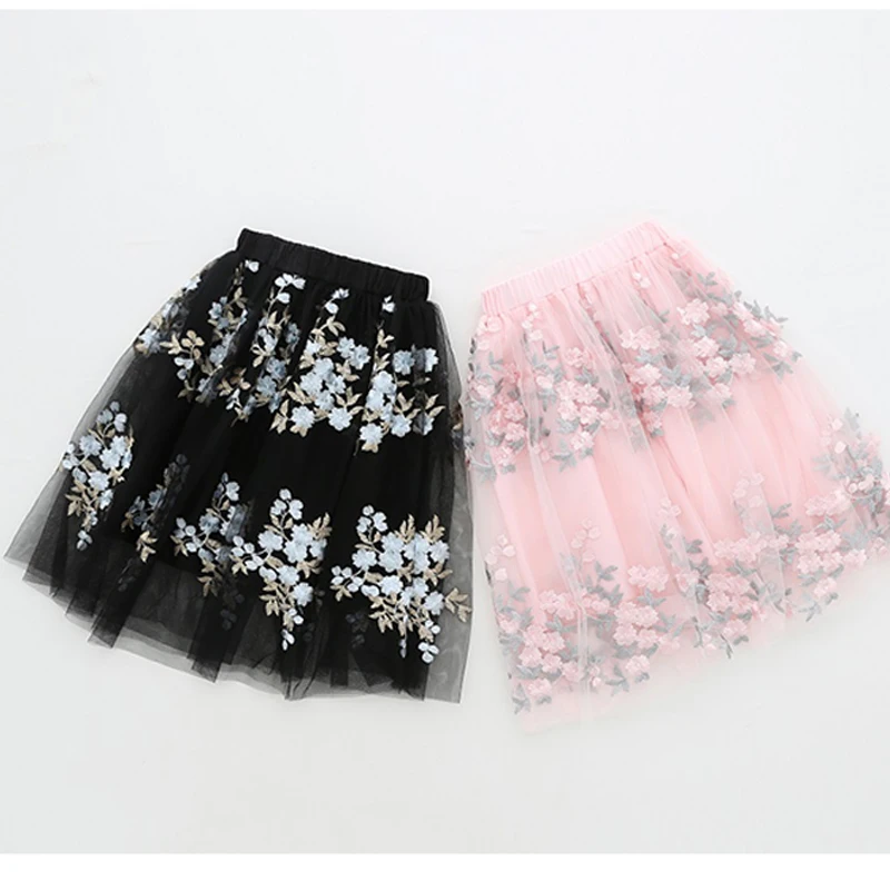 Многослойная юбка пачка для девочек детская бальная с цветами длинная принцессы