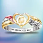 Модное кольцо сделайте Америку снова великолепной в США. Памятное кольцо с статуей президента Трампа, ювелирные изделия, сувенирный подарок