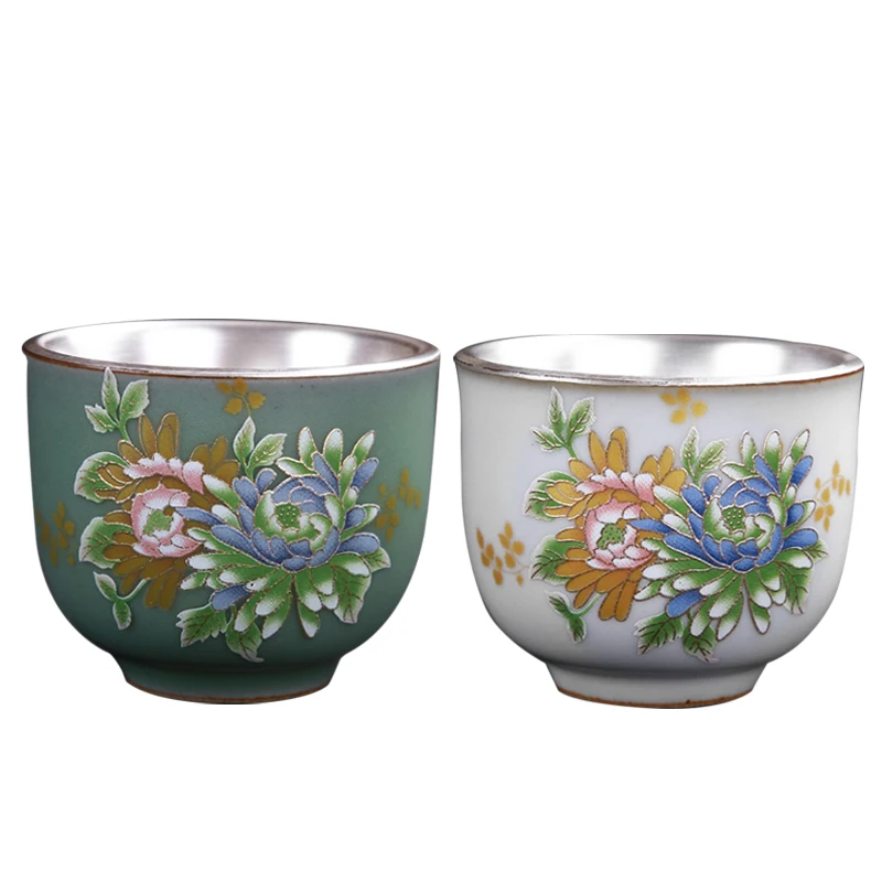 Чай чаша Керамика 999 серебро чайная чашка китайские чайный набор кунг-фу комплект