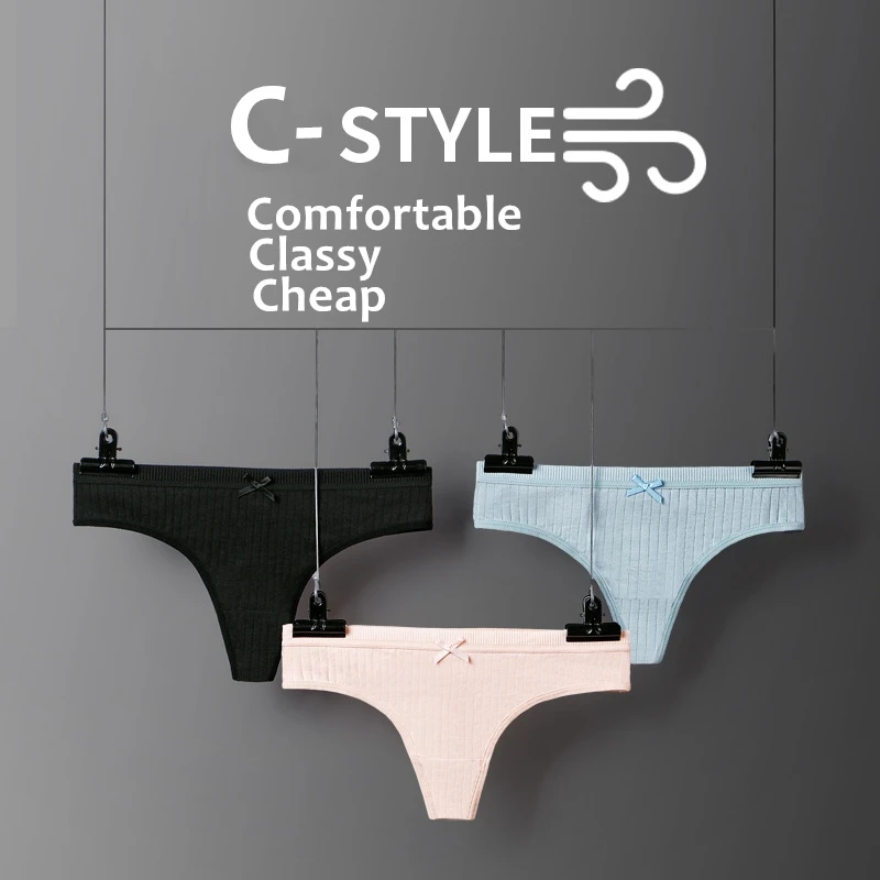 

3 Pcs Low Rise Pants Plus Size Thong Panties Seamless Underwear Cotton Lingerie Femme Sexy Woman Lingerie 2020 Women's Intimates