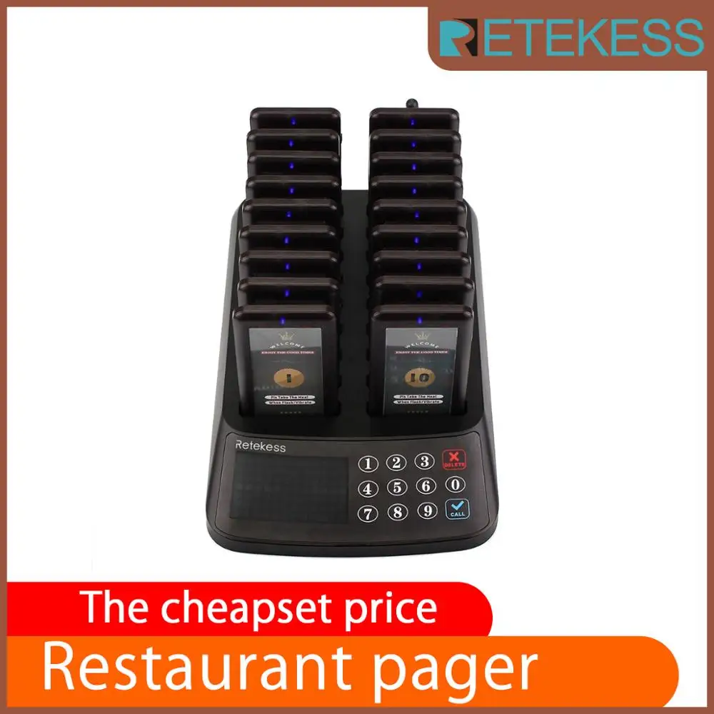 Пейджер для ресторанов RETEKESS T115 беспроводной пейджер вызова система Paging Buzzer Quiz 18