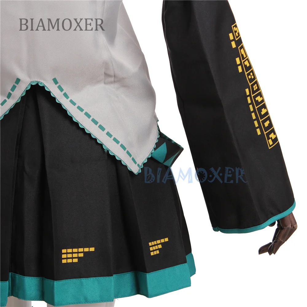 Vocaloid Miku Cosplay Wig Costume Japan Midi Dress Beginner Future Female Halloween Women's Men size |