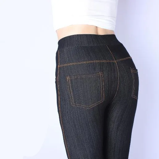 Pantalon большие женские штаны 2020 размера плюс 3xl 5xl осенние джинсовые имитирующие