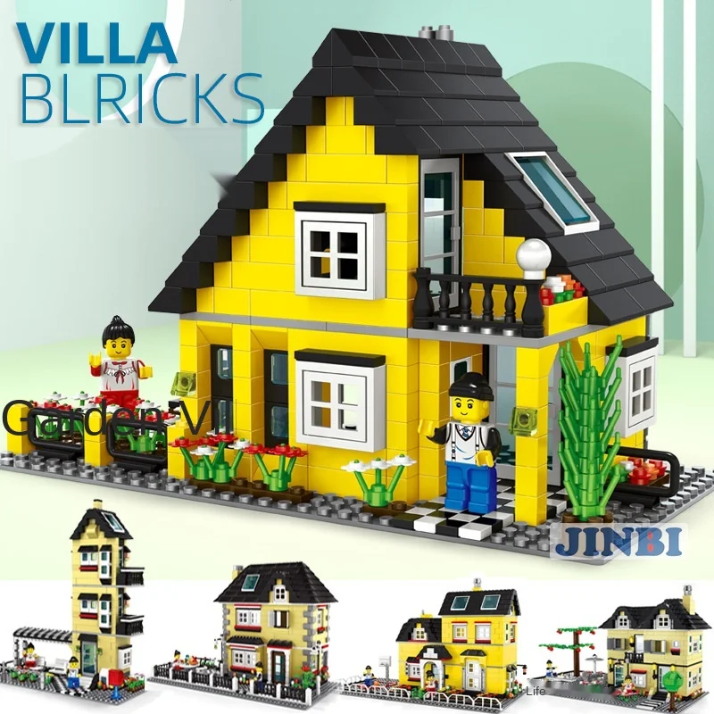

Blocks Castle Building Villa House Building Model Assembly Small Particle Building Blocks DIY Toys Building Blocks Toys for Kids