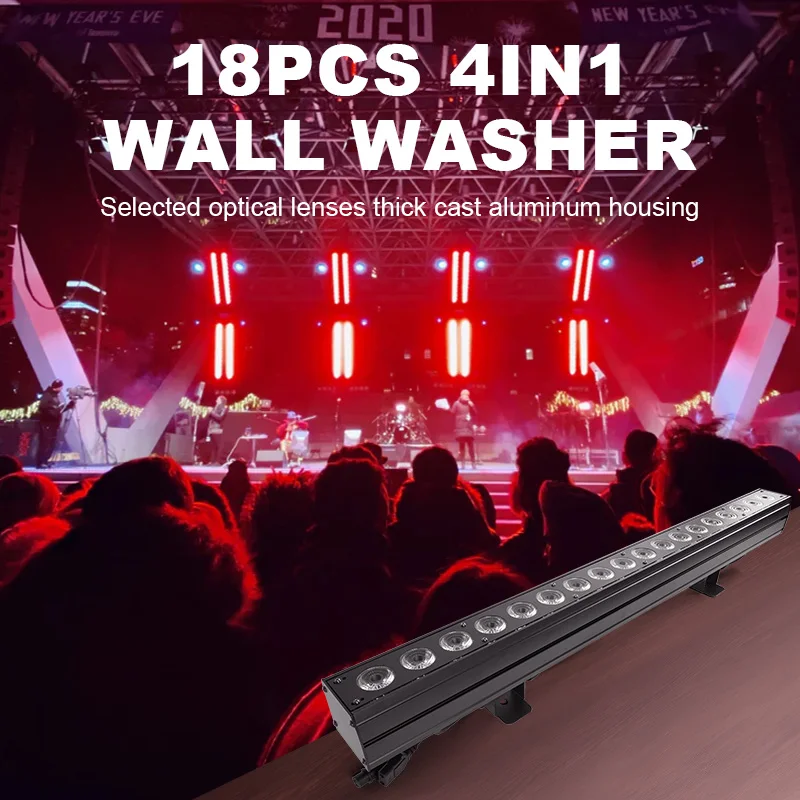 18*12w RGBW 4in1 led wall wash light dmx led bar lighting effect wash stage light for dj disco indoor outdoor horse race lamp