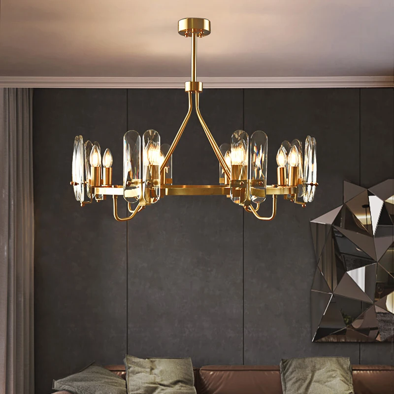 Потолочная люстра из меди минималистичный светильник в скандинавском стиле для