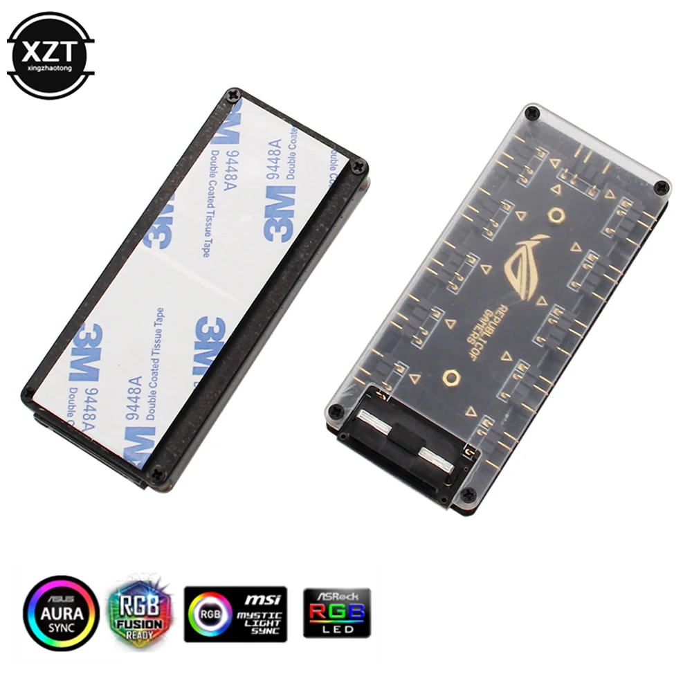 5V 3 pin коробка передач с контроллером 10 концентратор SATA Мощность 3pin ARGB адаптер