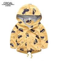 70 120cm 2020 autumn winter jacket boys girls kids outerwear cute car windbreaker coats print canvas baby children clothing