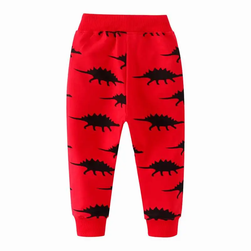 SAILEROAD Dinosaur Autumn Children Kids Boys Casual Pants Spring Cartoon Baby Toddle Boy's Full Length Trouser Cotton |