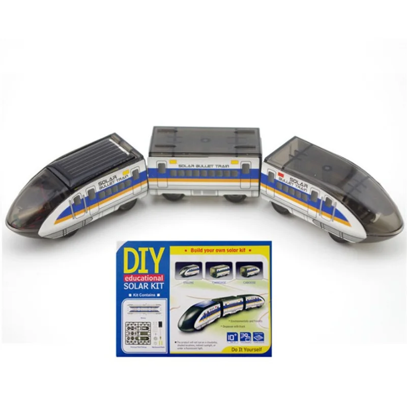 Новое поступление скоростной поезд на солнечной энергии модель автомобиля Diy