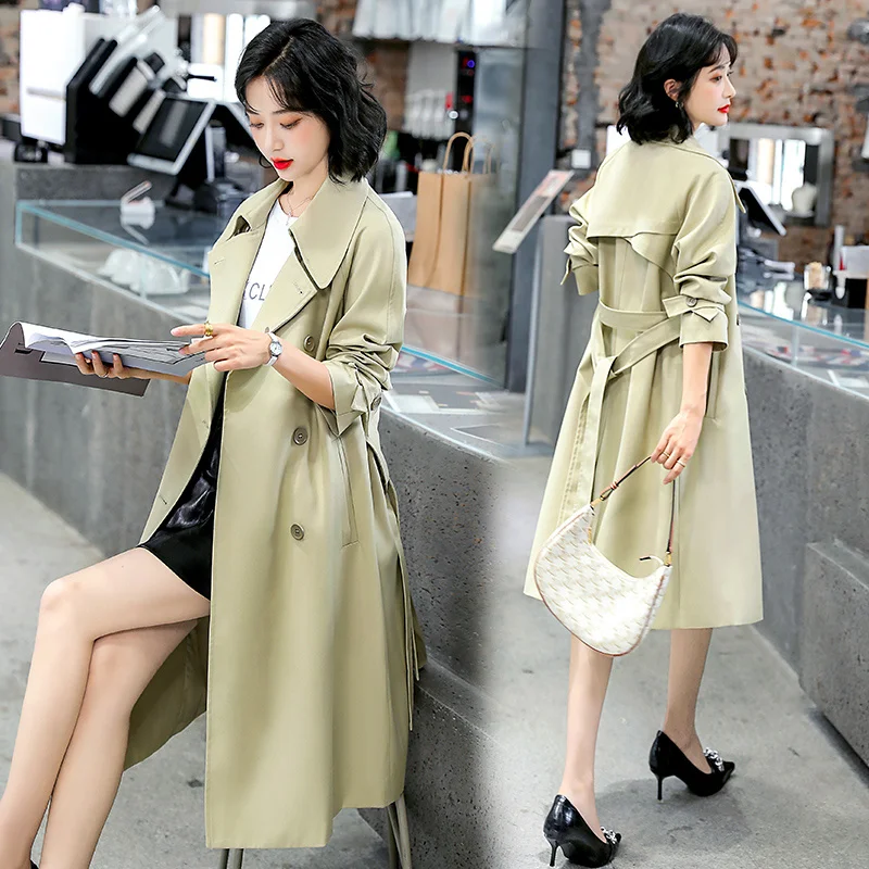 

CMAZ Fall 2021 Fashionable Simple Elegant Waist Slimming Casual Slim All-Match Fashion Trench Coat