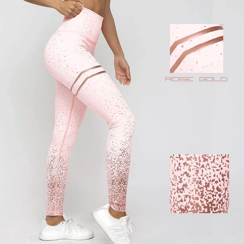 

Sports Leggings Female High Waist Shaping Running Pants Women Hot Stamping Elasticity Hip Lift Sweatpants Pantalones De Yoga