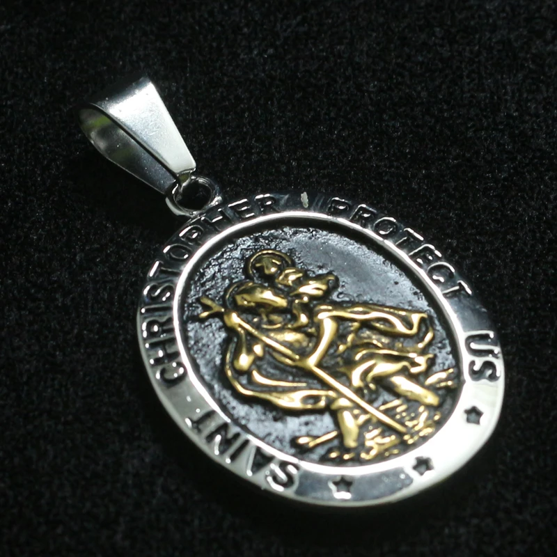 Подвеска из нержавеющей стали 316L для детей и с изображением святого Кристофера |