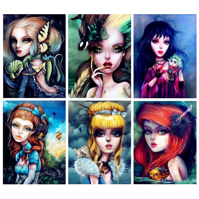 

Full Square/Round Diamond Painting 5D DIY Little Beauty Cartoon Diamond Embroidery Cross Stitch For Living Room Home Decor