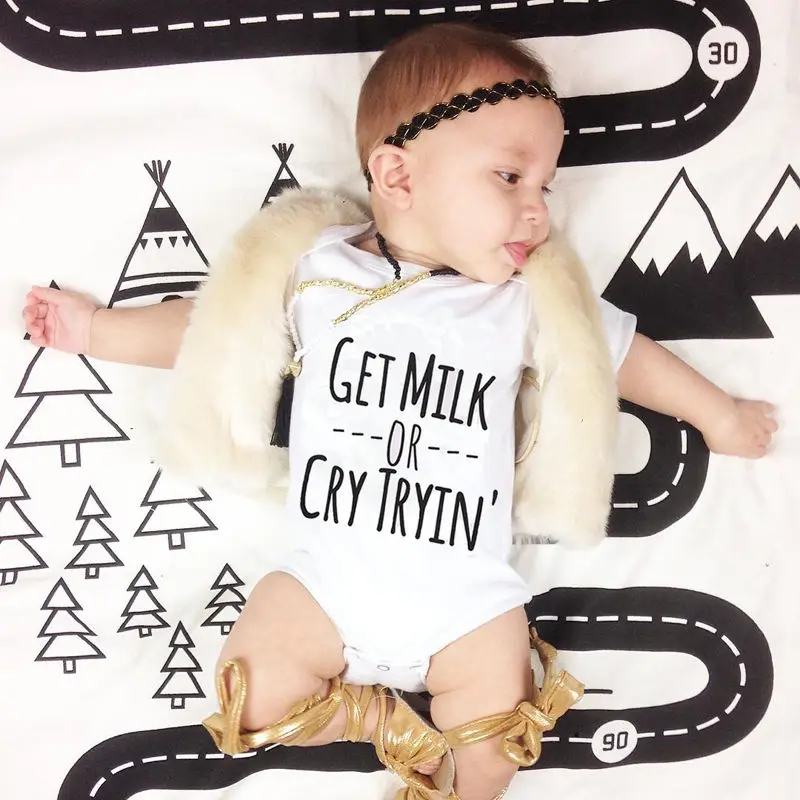 

Pudcoco Newborn Baby Boy Girl Bodysuit Kids Funny Words Short Sleeve Vest Jumpsuit Summer Clothes Outfits Sleepwear 0-18M