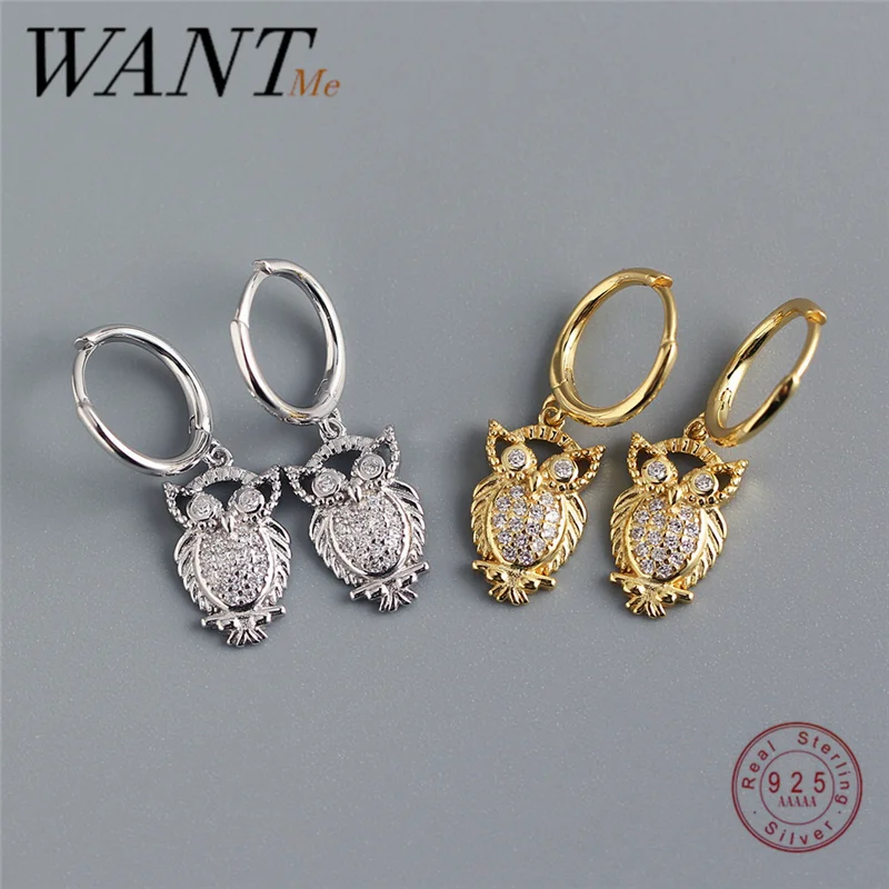 Женские серьги кисточки WANTME роскошные в стиле панк из настоящего серебра 925 пробы