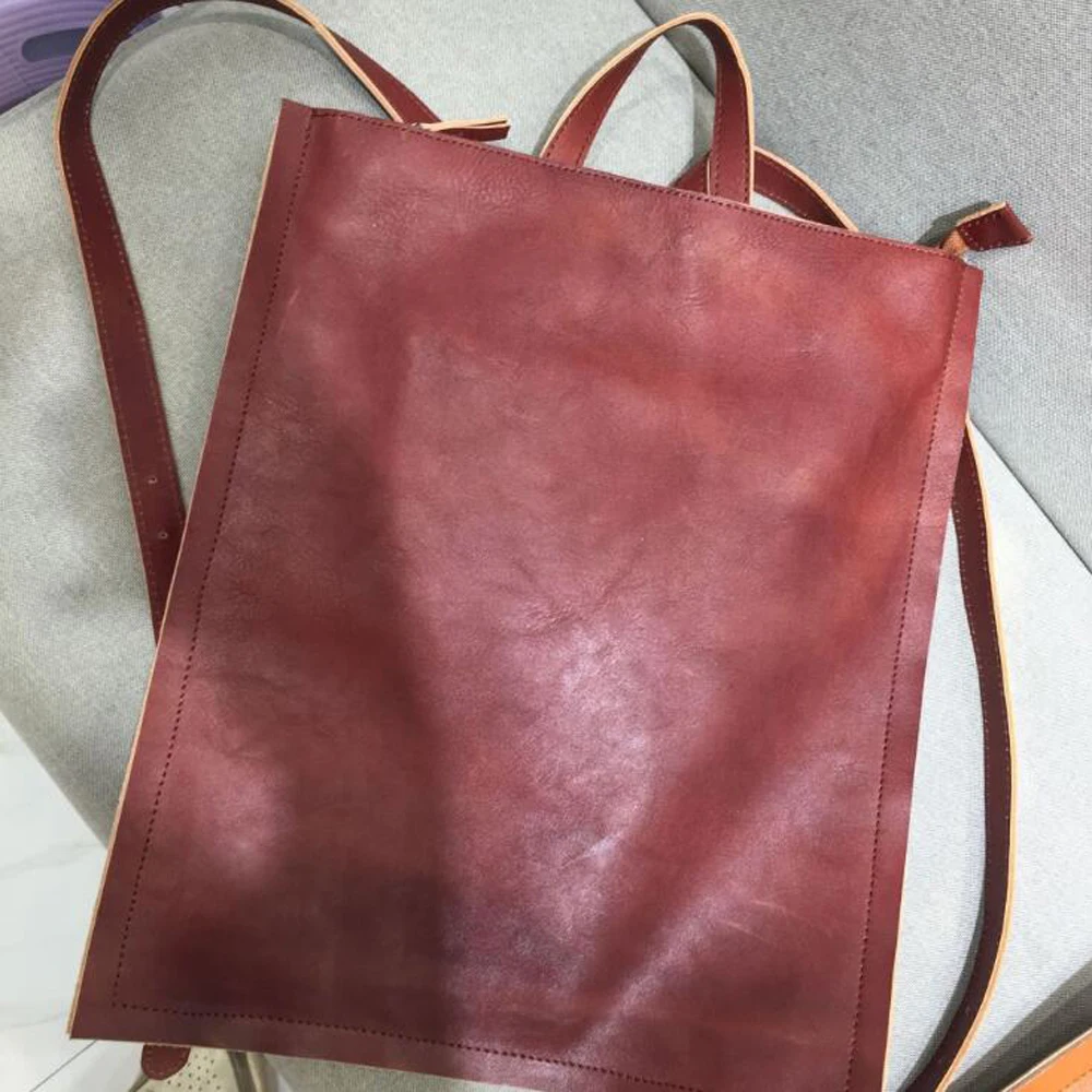 

Винтажный рюкзак из натуральной кожи высшего качества, простая сумка через плечо, рюкзак из воловьей кожи специального дизайна для компьют...