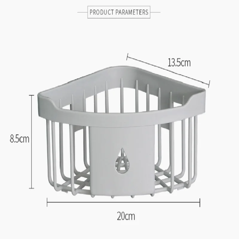 

Plastic Wall-mounted Bathroom Storage Shelves Kitchen Storage Organizer Corner Shampoo and Shower Gel Shelf Holder Rack Box