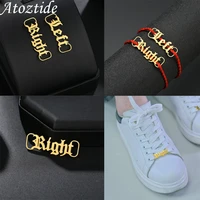 stainless steel shoe buckle accessories custom name personalized high quality nameplate buckie charm kids adult fashion shoe tag