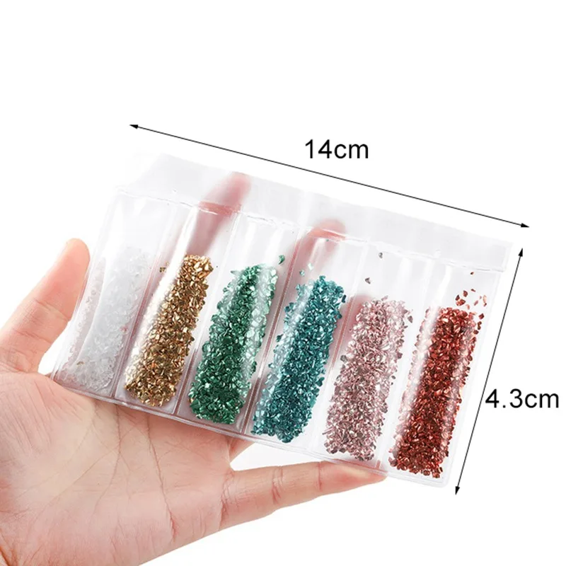 

1Set Glass Metal Crushed Stone Filler DIY Table Decoration Cake Fruit Coaster Filling Decorative Crystal For Epoxy Resin Mold