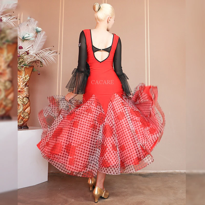 Платье для бальных танцев платье соревнований стандартный костюм танго-вальса