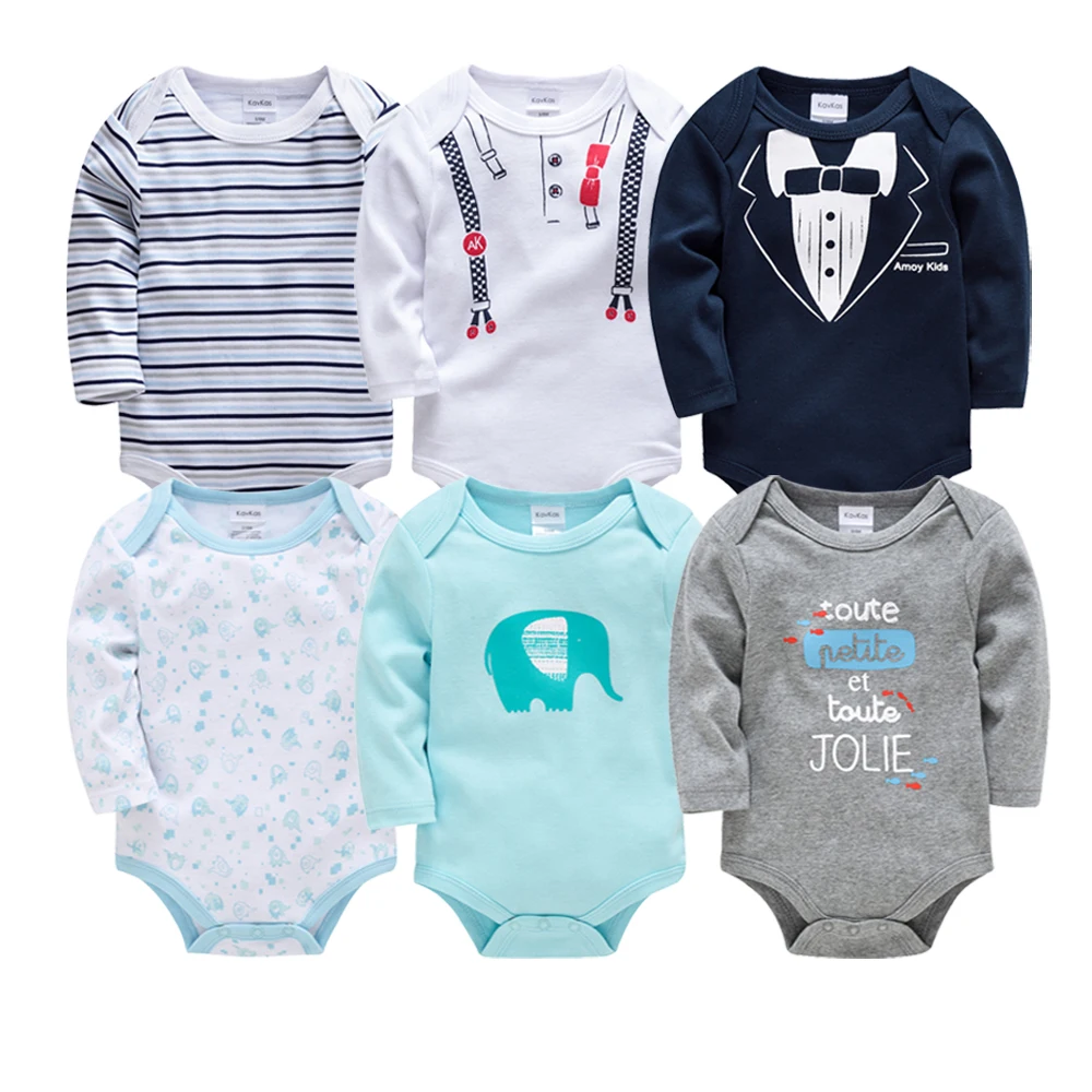 

Комбинезон детский Kavkas, 3-12 месяцев, из 100% хлопка, с длинным рукавом, 6 шт./партия