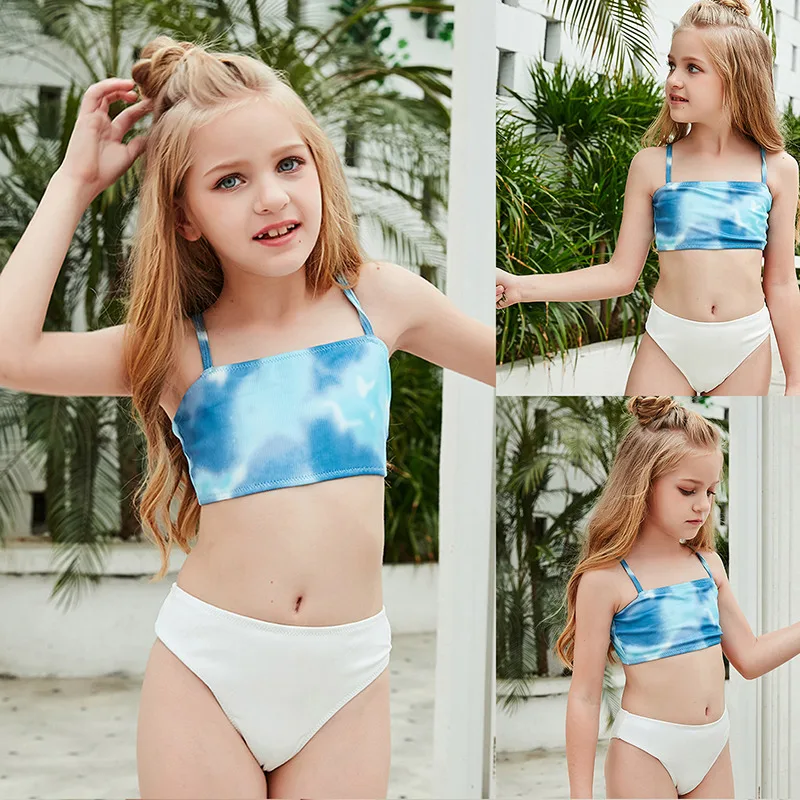 

Laamei Children Girls Bikini Set 2021 Two-Pieces Swimming Suit Summer Cute Kids Girl Swimwear Swimsuit Bandage Bathing Suit