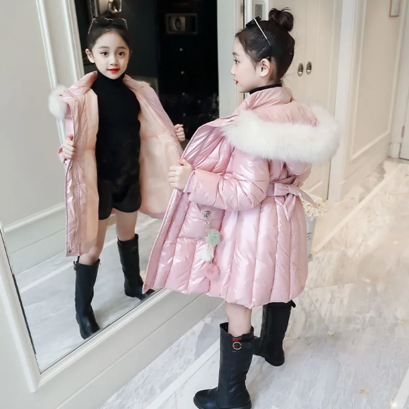 Парка детская зимняя с меховым капюшоном на девочек 5 6 8 10 12 лет | Детская одежда и